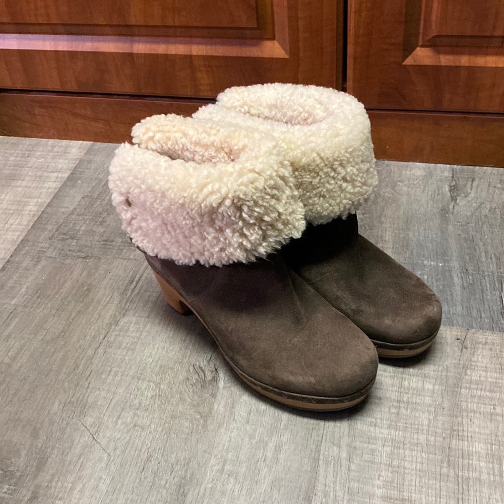 Ugg Platform Leather Ankle Boots Booties